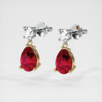 Ruby Earrings 2.89 Ct.Tw.Total Carat Weight, 18K Yellow White Preview