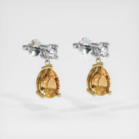 <span>2.79</span>&nbsp;<span class="tooltip-light">Ct.Tw.<span class="tooltiptext">Total Carat Weight</span></span> Sapphire Earrings, 18K Yellow & White 3