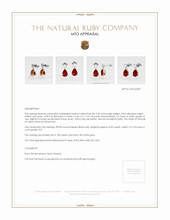 Ruby Earrings 2.25 Ct.Tw.Total Carat Weight, 18K Yellow White Appraisal