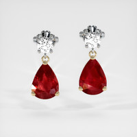 Ruby Earrings 2.25 Ct.Tw.Total Carat Weight, 18K Yellow White Preview