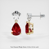 Ruby Earrings 2.25 Ct.Tw.Total Carat Weight, 18K Yellow White Preview