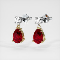 Ruby Earrings 2.25 Ct.Tw.Total Carat Weight, 18K Yellow White Preview