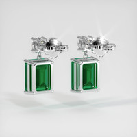 <span>2.91</span>&nbsp;<span class="tooltip-light">Ct.Tw.<span class="tooltiptext">Total Carat Weight</span></span> Emerald Earrings, Platinum 950 4