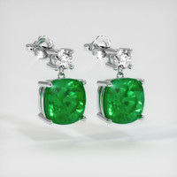 6.62 Ct.Tw. Emerald Earrings, Platinum 950 3