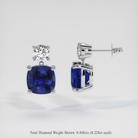 4.04 Ct.Tw. Blue Sapphire Earrings, Platinum 950 2