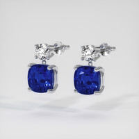 4.04 Ct.Tw. Blue Sapphire Earrings, Platinum 950 3