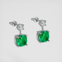 <span>1.90</span>&nbsp;<span class="tooltip-light">Ct.Tw.<span class="tooltiptext">Total Carat Weight</span></span> Emerald Earrings, Platinum 950 3