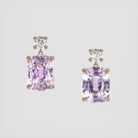<span>5.57</span> <span class="tooltip-light">Ct.Tw.<span class="tooltiptext">Total Carat Weight</span></span> Pinkish Purple Sapphire Earrings, 14K Rose Gold 1