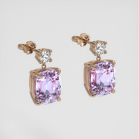 <span>5.57</span> <span class="tooltip-light">Ct.Tw.<span class="tooltiptext">Total Carat Weight</span></span> Pinkish Purple Sapphire Earrings, 14K Rose Gold 3