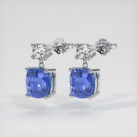 1.79 Ct.Tw. Blue Sapphire Earrings, 14K White Gold 3