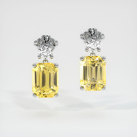 <span>6.07</span>&nbsp;<span class="tooltip-light">Ct.Tw.<span class="tooltiptext">Total Carat Weight</span></span> Sapphire Earrings, 18K White Gold 1