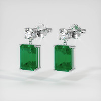 <span>2.91</span>&nbsp;<span class="tooltip-light">Ct.Tw.<span class="tooltiptext">Total Carat Weight</span></span> Emerald Earrings, 18K White Gold 3