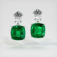 <span>6.62</span>&nbsp;<span class="tooltip-light">Ct.Tw.<span class="tooltiptext">Total Carat Weight</span></span> Emerald Earrings, 18K White Gold 1