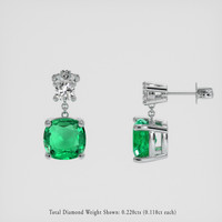 1.90 Ct.Tw. Emerald Earrings, 18K White Gold 2