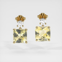 1.19 Ct.Tw. Yellow Sapphire Earrings, 14K Yellow Gold 1