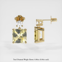 1.19 Ct.Tw. Yellow Sapphire Earrings, 14K Yellow Gold 2