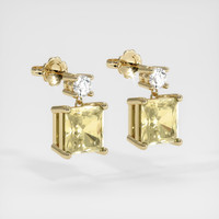 1.19 Ct.Tw. Yellow Sapphire Earrings, 14K Yellow Gold 3