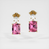 <span>3.60</span>&nbsp;<span class="tooltip-light">Ct.Tw.<span class="tooltiptext">Total Carat Weight</span></span> Sapphire Earrings, 18K Yellow Gold 1