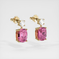 <span>3.60</span>&nbsp;<span class="tooltip-light">Ct.Tw.<span class="tooltiptext">Total Carat Weight</span></span> Sapphire Earrings, 18K Yellow Gold 3