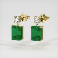 <span>2.91</span>&nbsp;<span class="tooltip-light">Ct.Tw.<span class="tooltiptext">Total Carat Weight</span></span> Emerald Earrings, 18K Yellow Gold 3