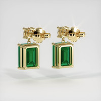 <span>2.91</span>&nbsp;<span class="tooltip-light">Ct.Tw.<span class="tooltiptext">Total Carat Weight</span></span> Emerald Earrings, 18K Yellow Gold 4