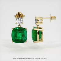 6.62 Ct.Tw. Emerald Earrings, 18K Yellow Gold 2