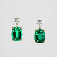 <span>2.46</span> <span class="tooltip-light">Ct.Tw.<span class="tooltiptext">Total Carat Weight</span></span> Emerald Earrings, 18K Yellow Gold 1