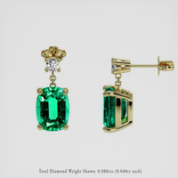 <span>2.46</span> <span class="tooltip-light">Ct.Tw.<span class="tooltiptext">Total Carat Weight</span></span> Emerald Earrings, 18K Yellow Gold 2