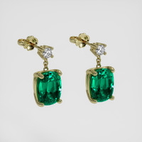 <span>2.46</span> <span class="tooltip-light">Ct.Tw.<span class="tooltiptext">Total Carat Weight</span></span> Emerald Earrings, 18K Yellow Gold 3