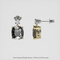 <span>3.21</span> <span class="tooltip-light">Ct.Tw.<span class="tooltiptext">Total Carat Weight</span></span> Grey Spinel Earrings, 14K Yellow & White 2
