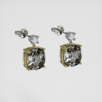 <span>3.21</span>&nbsp;<span class="tooltip-light">Ct.Tw.<span class="tooltiptext">Total Carat Weight</span></span> Grey Spinel Earrings, 14K Yellow & White 3