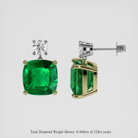 <span>6.62</span> <span class="tooltip-light">Ct.Tw.<span class="tooltiptext">Total Carat Weight</span></span> Emerald Earrings, 18K Yellow & White 2