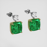 <span>6.62</span>&nbsp;<span class="tooltip-light">Ct.Tw.<span class="tooltiptext">Total Carat Weight</span></span> Emerald Earrings, 18K Yellow & White 3