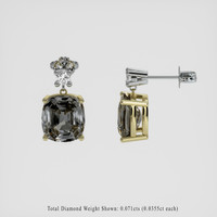 <span>3.21</span>&nbsp;<span class="tooltip-light">Ct.Tw.<span class="tooltiptext">Total Carat Weight</span></span> Grey Spinel Earrings, 18K Yellow & White 2