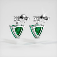 Accent Stones Emerald Earrings 0.68 Ct.Tw.Total Carat Weight, Platinum 950 Preview
