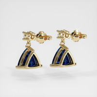 1.05 Ct.Tw. Blue Sapphire Earrings, 14K Yellow Gold 4