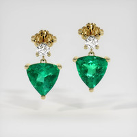 Emerald Earrings 0.68 Ct.Tw.Total Carat Weight, 18K Yellow Gold Preview
