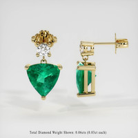 Emerald Earrings 0.68 Ct.Tw.Total Carat Weight, 18K Yellow Gold Preview