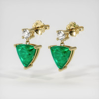 Emerald Earrings 0.68 Ct.Tw.Total Carat Weight, 18K Yellow Gold Preview