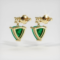 Emerald Earrings 0.68 Ct.Tw.Total Carat Weight, 18K Yellow Gold Preview
