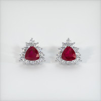 <span>2.51</span>&nbsp;<span class="tooltip-light">Ct.Tw.<span class="tooltiptext">Total Carat Weight</span></span> Ruby Earrings, Platinum 950 1