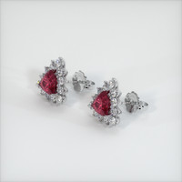 <span>2.51</span>&nbsp;<span class="tooltip-light">Ct.Tw.<span class="tooltiptext">Total Carat Weight</span></span> Ruby Earrings, Platinum 950 3