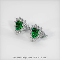Halo Emerald Earrings 6.58 Ct.Tw.Total Carat Weight, Platinum 950 Preview