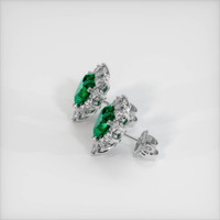Halo Emerald Earrings 6.58 Ct.Tw.Total Carat Weight, Platinum 950 Preview