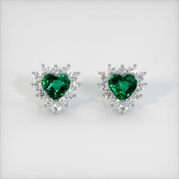 <span>2.55</span> <span class="tooltip-light">Ct.Tw.<span class="tooltiptext">Total Carat Weight</span></span> Emerald Earrings, Platinum 950 1
