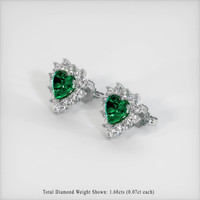 <span>1.29</span>&nbsp;<span class="tooltip-light">Ct.Tw.<span class="tooltiptext">Total Carat Weight</span></span> Emerald Earrings, Platinum 950 2