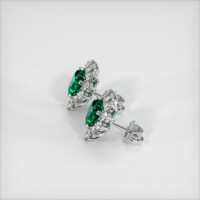 <span>1.29</span>&nbsp;<span class="tooltip-light">Ct.Tw.<span class="tooltiptext">Total Carat Weight</span></span> Emerald Earrings, Platinum 950 3