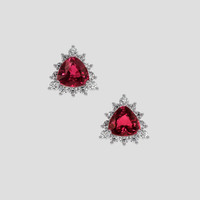 <span>1.21</span>&nbsp;<span class="tooltip-light">Ct.Tw.<span class="tooltiptext">Total Carat Weight</span></span> Purplish Red Ruby Earrings, Platinum 950 1