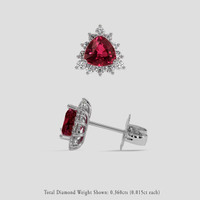<span>1.21</span> <span class="tooltip-light">Ct.Tw.<span class="tooltiptext">Total Carat Weight</span></span> Purplish Red Ruby Earrings, Platinum 950 2