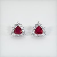 Ruby Earrings 2.51 Ct.Tw.Total Carat Weight 14K White Gold Preview